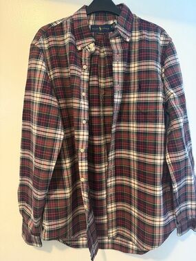 Ralph Lauren Red, Green & White Plaid Button-Down Shirt